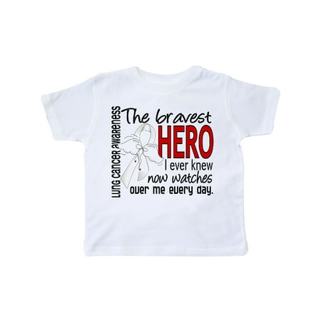 

Inktastic Lung Cancer Bravest Hero I Ever Knew 1 Gift Toddler Boy Girl T-Shirt