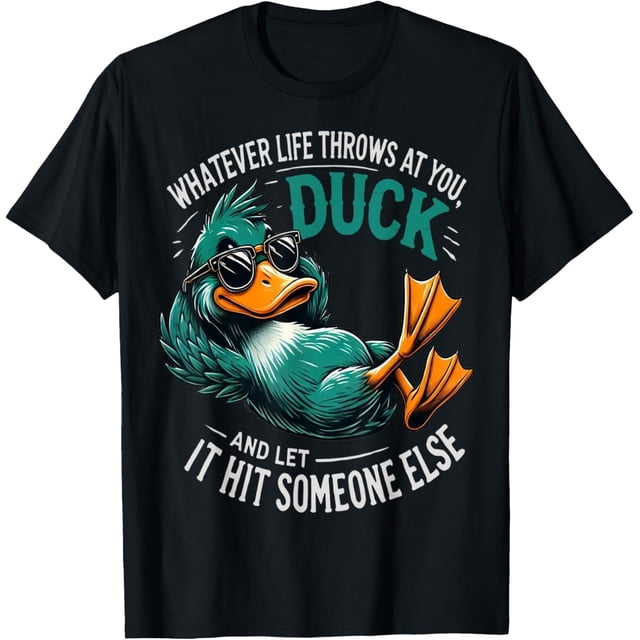 Camiseta divertida con diseño de pato para hombre y mujer, con cita divertida