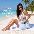 thumbnail image 5 of Gocvo Multi-Pocket Hobo Bags for Women, Corduroy Tote Bag for Casual Outings Work Shopping(Blue Flowers), 5 of 9