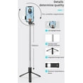 thumbnail image 5 of REQO Selfie Stick Tripod,3 in 1 Extendable 360° Rotation Tripod Stand with Detachable Wireless Remote Portable Mobile Phone Holder Compatible with iPhone,Android,Samsung (pink+light), 5 of 7