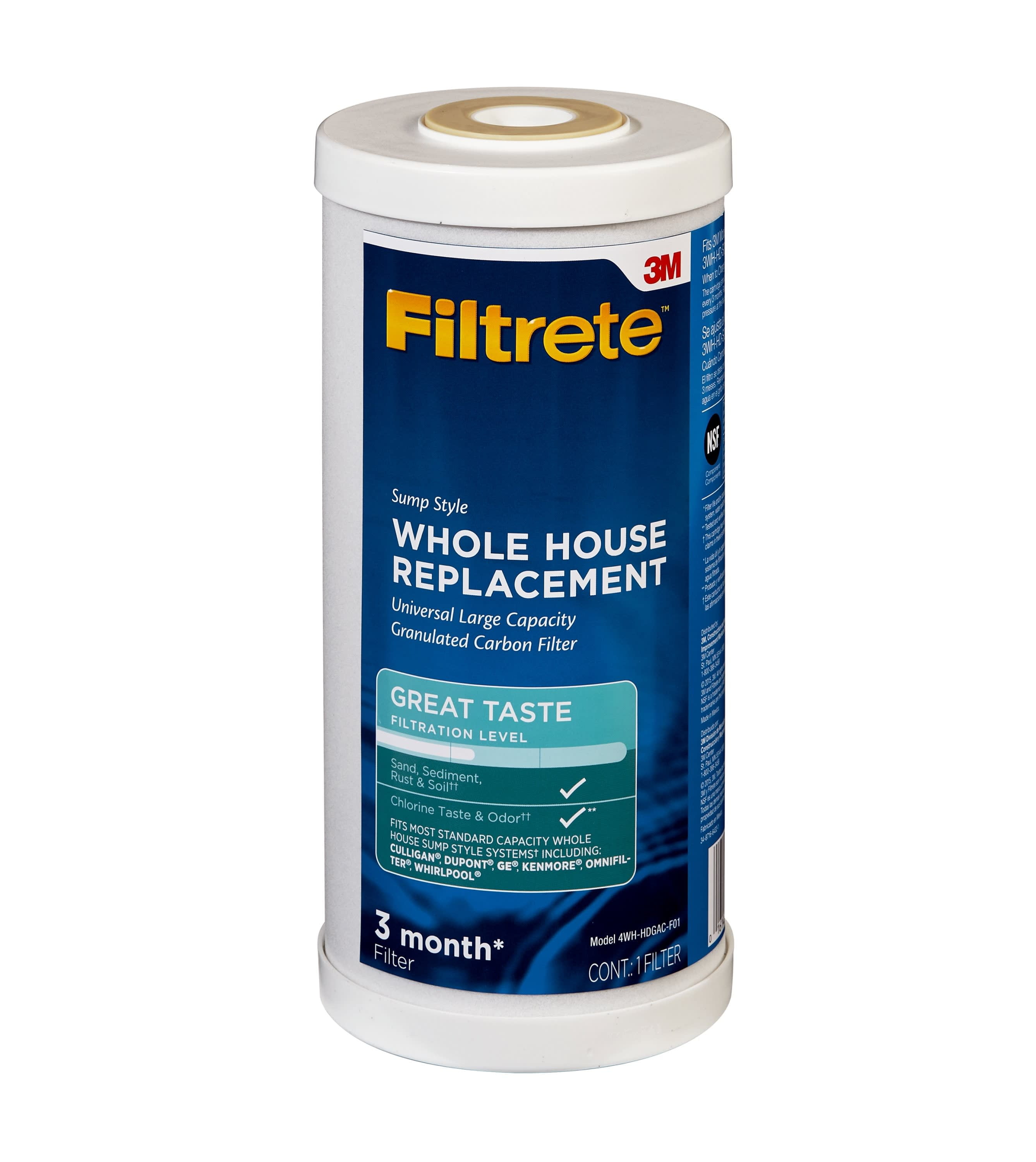 Filtrete Large Capacity Granulated Activated Carbon Whole House Water Filter 4WH-HDGAC-F01. for use with 3WH-HD-S01 System