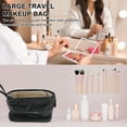 thumbnail image 2 of Unique Bargains Makeup Bag Double Layer Travel Cosmetic Bag for Women Toiletry Bag Waterproof and Durable Make Up Bag with Makeup Brush Storage Bag Black, 2 of 7