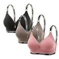 thumbnail image 1 of TIMIFIS 3Pcs Womens Wireless Bras Front Closure Plus Size Floral Lace Breathable Comfortable Push Up Full Coverages Bra Bralette Soft Support Lingerie Causal Everyday Stretchy Bralettes, 1 of 2