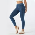 thumbnail image 2 of vigerkar Women's Stretch Denim Leggings with Pockets Blue, XS, 2 of 9