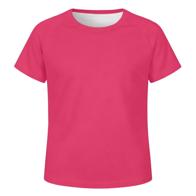 Kids Unisex Raglan Sleeve Mesh Shirts, Breathable Casual Tops for School & Play, 3-14Y