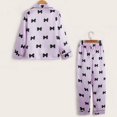 thumbnail image 4 of Usaibhir Girls Pajamas Silk PJS Set Satin Sleepwear Long Sleeve Jammies for Kids Button-Down Nightwear Loungewear 7-14 Years, 4 of 10