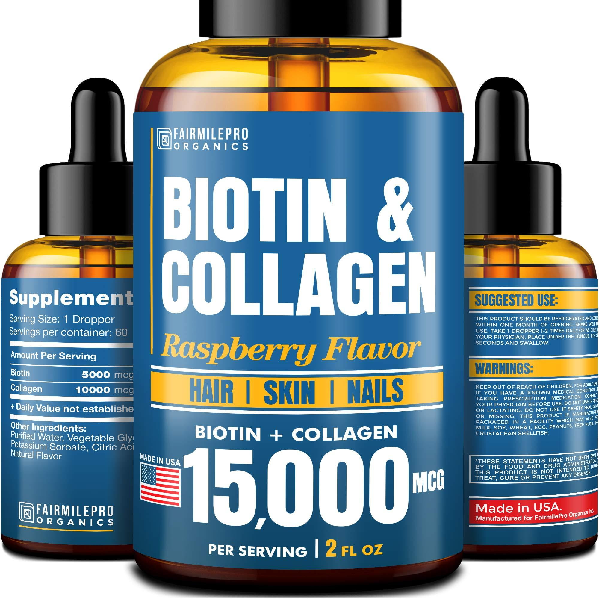 Biotin & Collagen 15,000 mcg - All-Natural Hair Growth Treatment - Made
