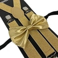 thumbnail image 2 of Metallic Gold Glitter Suspenders and Tie Set Adjustable - New with box/tags, 2 of 3