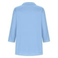 thumbnail image 3 of Timegard Womens 3/4 Sleeve Top Lapel V Neck Casual Loose Comfy Tee Shirts Solid Color Summer Fashion, 3 of 4