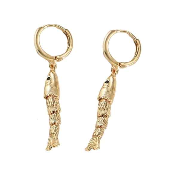 lanema Handmade Fish Designs Earrings with Allergy Resistant Lightweight Materials Unique Ear Hoop for Long Term Use