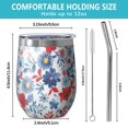 thumbnail image 5 of 12oz Stemless Wine Tumblers Pioneer Flower Vacuum Insulated Stainless Steel Travel Tumbler Cups Mug with Lid and Straw for Champaign,Cocktail,Beer with Cleaning Brush, 5 of 5