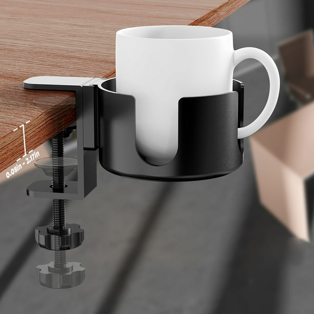 Portavasos De Escritorio Con Clip Giratorio - Evita Derrames En Mesa De Oficina O Casa