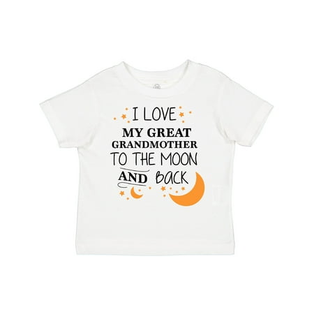 

Inktastic I Love My Great Grandmother to the Moon and Back Gift Toddler Boy or Toddler Girl T-Shirt