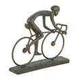 thumbnail image 6 of 9" x 8" Bronze Polystone People Sculpture with Bike, by DecMode, 6 of 8