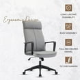 thumbnail image 4 of LeisureMod Aiaria Ergonomic Office Chair High-Back Adjustable Height with Swivel & Tilt, Double Wheel Casters – Collection for Home Office in Grey, 4 of 13