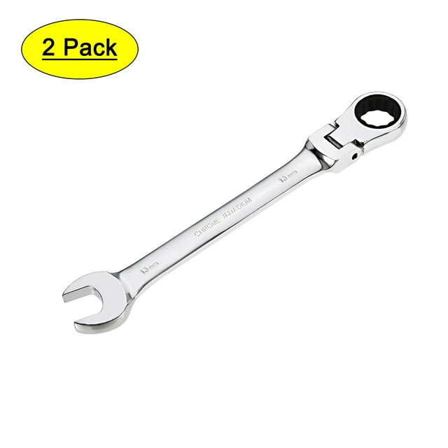 Llave de combinación de cabeza flexible Uxcell de 13 mm con 72 dientes, acero CR-V, paquete de 2
