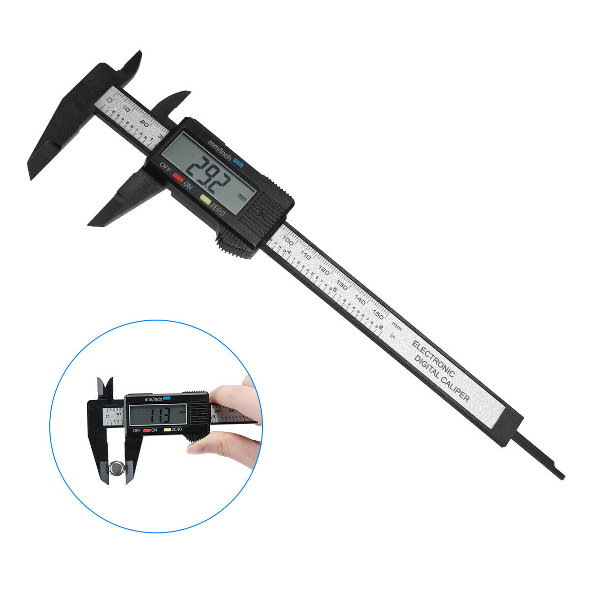 Electronic Digital Caliper Vernier Large LCD Screen 0-6 Inches Low Cost Inch Millimeter Conversion Measuring Tool 