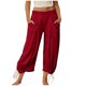thumbnail image 3 of TaTaai Women's Solid Color Loose Fit Elastic Waist Beam Foot Long Pants Comfortable Casual Trousers with Convenient Side Pockets Versatile Daily Sports and Lounge Pants Gift, 3 of 6