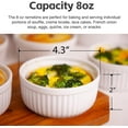thumbnail image 5 of Nuwave 6 pc Ceramic Ramekins 8 oz Oven Safe for Creme Brulee Porcelain Ramekins, Classic Style Ramekins Bowls, Ivory White, Baking, Cakes, French, 5 of 7