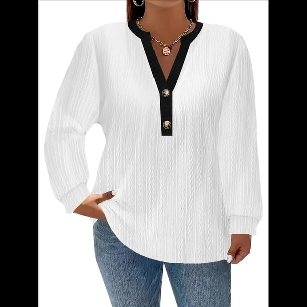 Suéteres para Mujer, de Invierno, de Larga, con Cuello en V, Informales, Holgados, de Moda para Otoño XXL