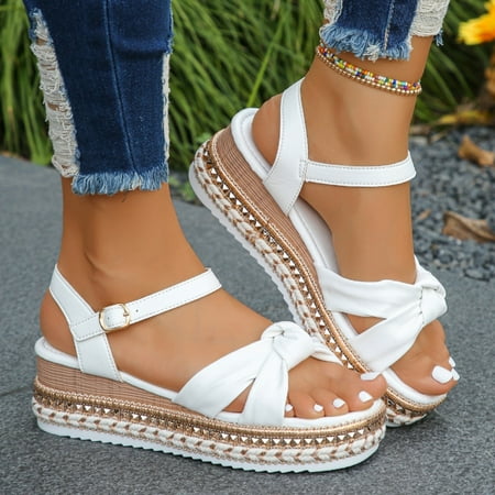 

2024 New Arrival Summer Fashion Buckle Wedge Solid Color Sandals Casual Comfortable Open Toe Fashion Women s Shoes NO:A-116-40