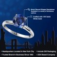thumbnail image 2 of Gem Stone King 14K White Gold Blue Created Sapphire Solitaire Engagement Ring for Women | 2.50 Cttw | Round 8MM | Gemstone September Birthstone | Size 9, 2 of 6