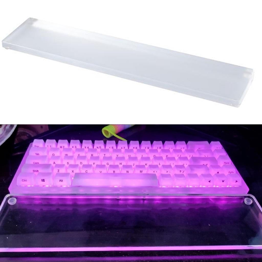 Necvior Acrylic Keyboard Wrist Rest, Transparent Ergonomic Wrist Support Pad for Typists and Gamers, Antislip Base
