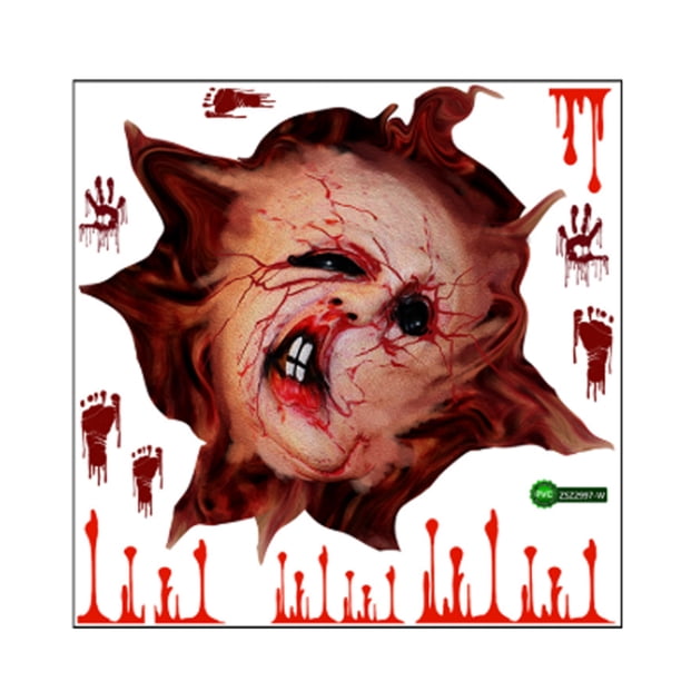 Yuarrent Pegatinas decorativas, pegatina autoadhesiva para pared, calcomanía para ventana, adhesivo electrostático impermeable, fiesta de Halloween para Kits de decoración para fiestas Tipo 2 Yuarrent HA068233-02
