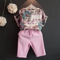 thumbnail image 3 of Maxcozy Toddler Kids Girls Outfits Clothes Loose T-shirt Top + Pink Pants Set, 3 of 11