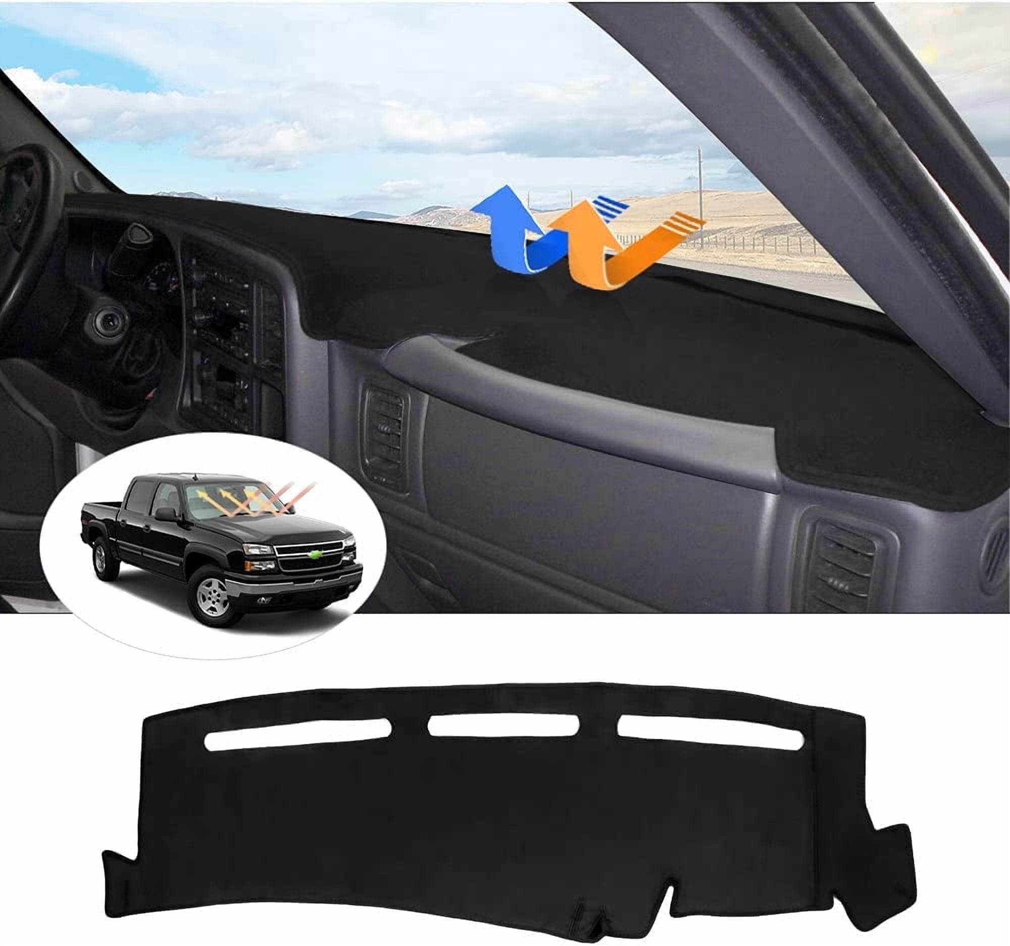 Canvcle Dash Cover Compatible with GMC Sierra/Chevy Chevrolet Silverado 1999-2006, GMC Yukon XL/Chevy Suburban Tahoe Avalanche 2000-2006 Dashboard Cover Mat Sunshield Protector