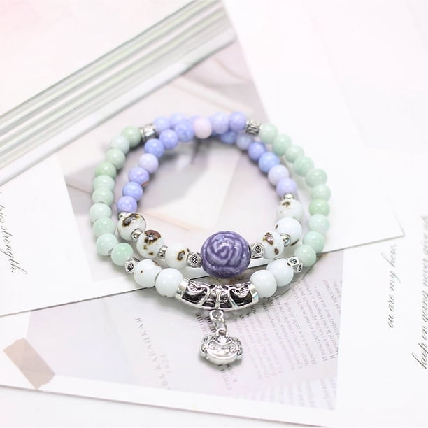 Accesorios envueltos doble estilo étnico pulsera de cerámica pulsera de cuentas mujer alto sentido