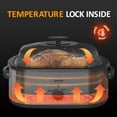 thumbnail image 4 of Royalcraft Electric Roaster Oven With 3 Compartments, Self-Basting Lid - 20 Qt, Silver, 4 of 8