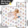 thumbnail image 4 of Multicolor Cat White Pattern Teens Toddler Nap Mat with Pillow, Sleeping Mat Bag for Preschool Daycare 50"x20", 4 of 6
