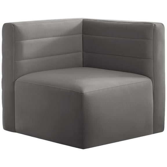 Maklaine 30.5''H x 31.5''W x 31.5''D Grey Velvet Modular Corner Chair