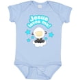 thumbnail image 3 of Inktastic Jesus Loves Me Cute Lamb and Stars Boys or Girls Baby Bodysuit, 3 of 5