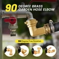 thumbnail image 4 of 90 Degree Elbow Water Hose Adapter for RV, Outside Water Faucet 3/4" FHT x 3/4" MHT Hose Thread Connection RV Drinking Water Inlet Connection Solid Brass Adapter for RV Water Intake, 4 of 6