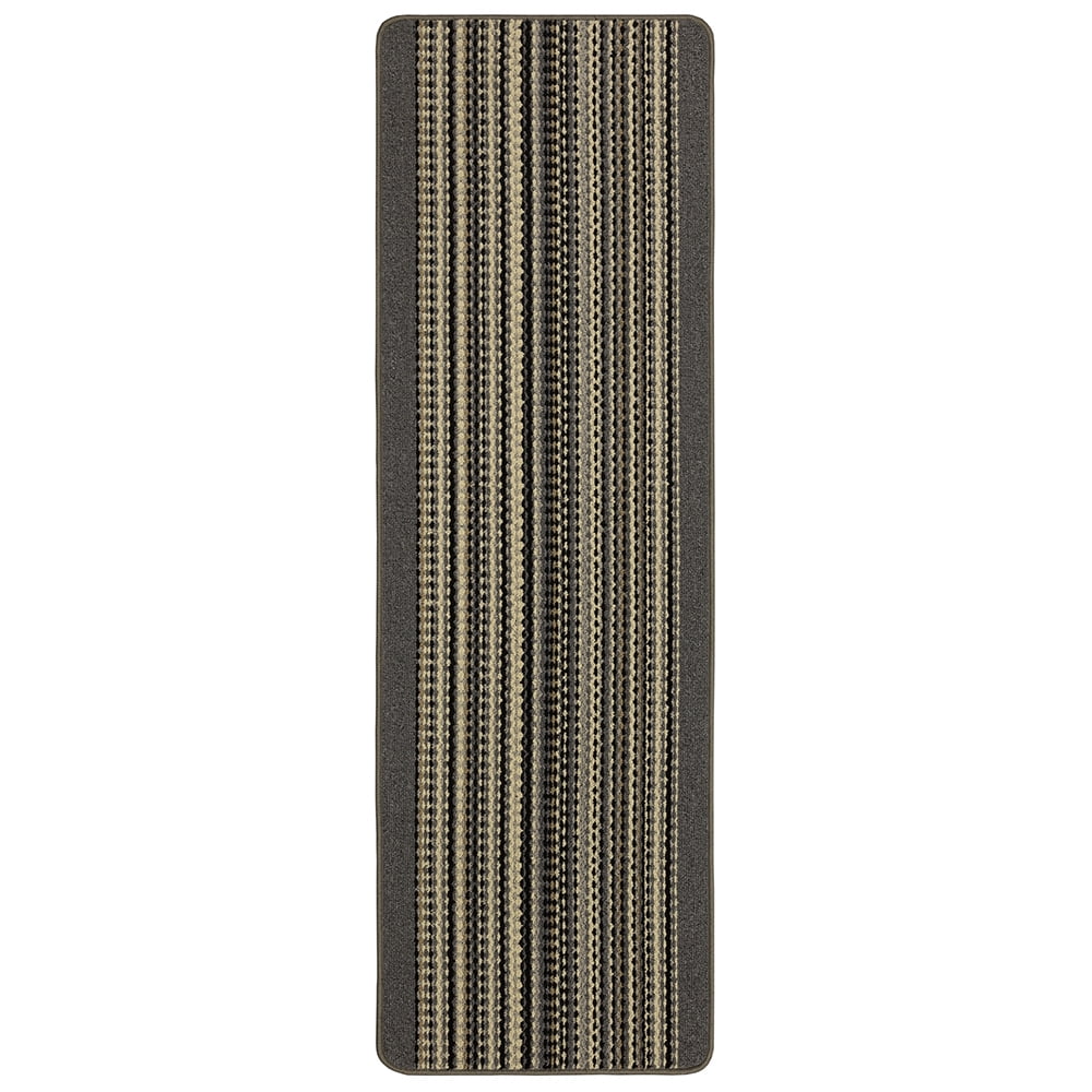 (4 pack) Mainstays Apollo Striped Indoor Polypropylene Area Rug, Grey, 19.5" x 72"