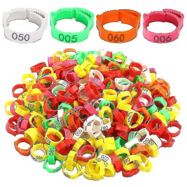 100 anillos para patas de pollo de tamaño ajustable, hebilla para etiqueta con número de pata de ave