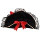 thumbnail image 2 of ColoMX Sombrero pirata, tricornio, gorra de bucanero con ribete de encaje y lazo rojo para mujer adulta, disfraz de fiesta de Halloween, accesorio, 2 of 8