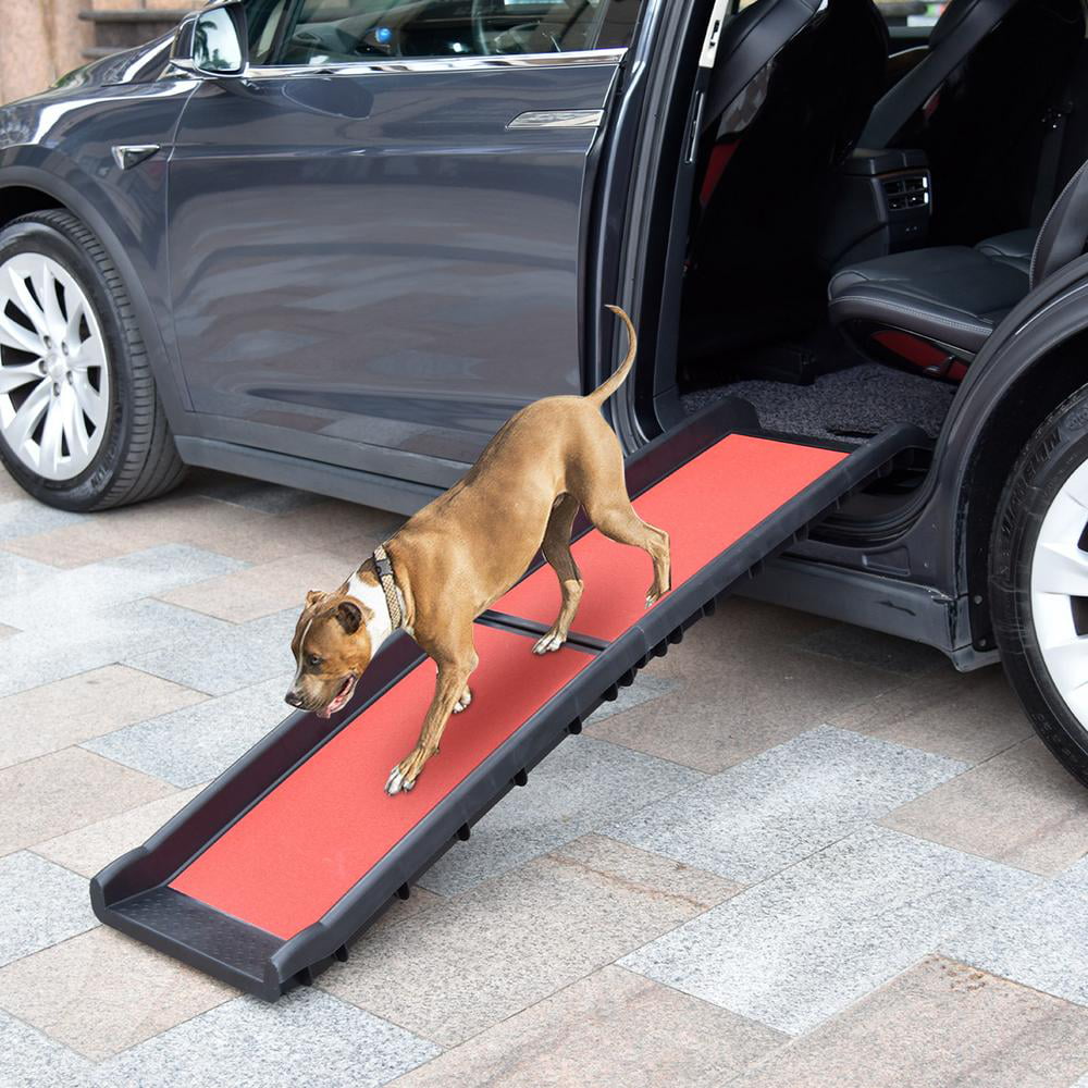 61" Bi-fold Portable Dog Ramp for Large Pet Folding Trunk Back Seat