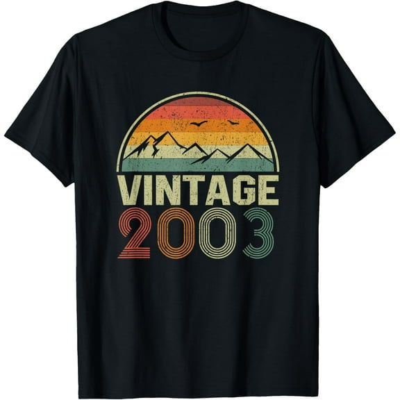 t-shirt Classic 21st Birthday Gift Idea Vintage 2003 T-Shirt mens,black,women,funny,journey,Crew Neck, Short Sleeve,custom clothing patterns.gift