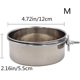 thumbnail image 2 of Pet Food Water Bowl With Clamp Holder Stainless Steel Coop Cup Hanging Feeder For Dog Bird Parrot Cat Rabbit, 2 of 4