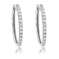 thumbnail image 2 of Vir Jewels 1/2 CTTW Diamond Hoop Earrings .925 Sterling Silver 26 Stones Dangle 3/4 Inch Female Adult, 2 of 7