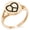 Rose Gold, variant on Stainless Steel Peace & Love Minimalist Oval Top Polished Statement Signet Ring