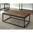 thumbnail image 1 of Table Basse Lorenza en Bois Brun Vieilli et Cadre en Nickel, 1 of 7