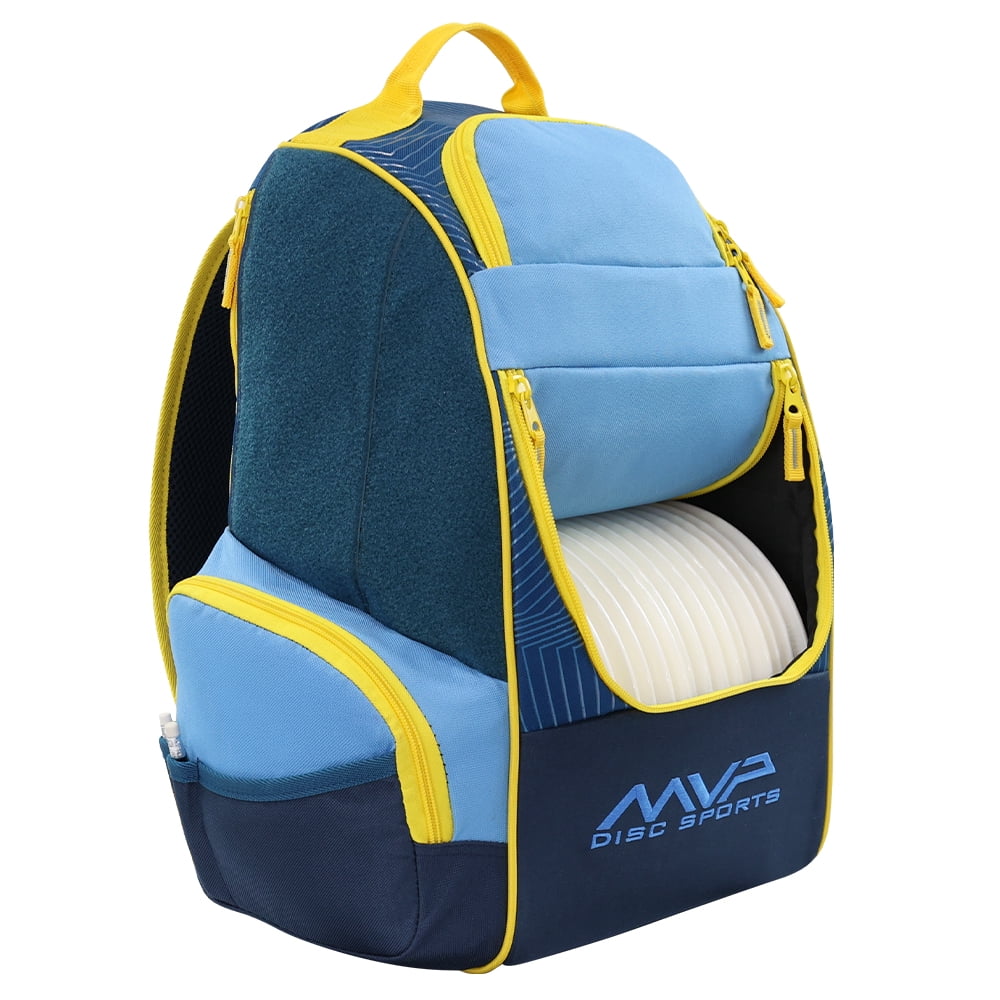 MVP Disc Sports Shuttle Disc Golf Backpack Bag (Light Cobalt/Midnight Blue)