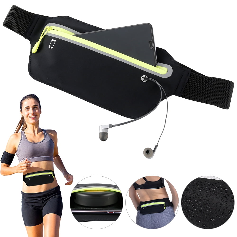 Large Capacity Water Resistant Running Waist Pack with Adjustable Elastic Strap 