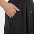 thumbnail image 6 of Sngxgn Womens Basic Soft Stretch Mid Midi Knee Length Flare Flowy Skirts(Black,XXL), 6 of 6