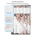 thumbnail image 2 of No Hook Cloth Fabric Shower Curtain with Snap in Liner, Brown Eucalyptus Waterproof Shower Curtains Set with See Through Top Window, Summer Botanical Weeping Pastoral Bath Curtains Shower 72"x72", 2 of 6