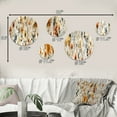 thumbnail image 4 of Designart "Orange White Autumn Cottage Blooms" Floral Round Wall Art Set Of 5 - Orange Cottage Living Room Wall Metal Art Set, 4 of 6